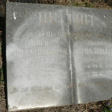 TOIT Philip Rudolf N., du 1905-1971 &amp; Elena Dorathea BUYS 1908-1994
