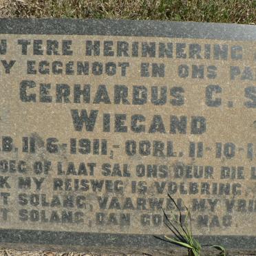 WIEGAND Gerhardus C.S. 1911-1946