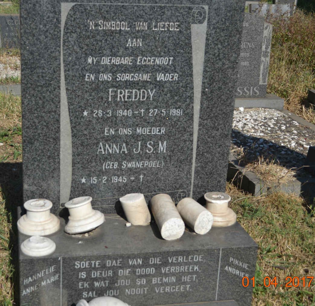? Freddy 1940-1981 &amp; Anna J.S.M. SWANEPOEL 1945-