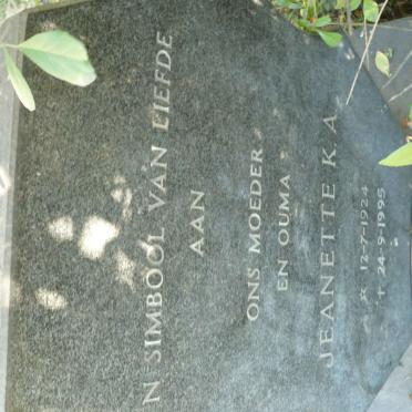 ? Jeanette K.A. 1924-1995