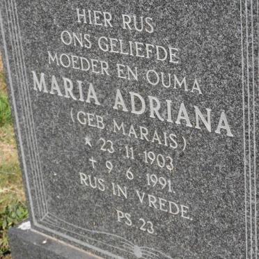 ? Maria Adriana nee MARAIS 1903-1991