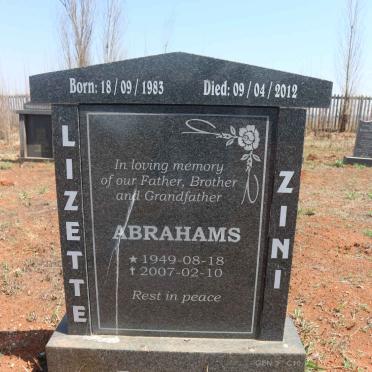 ABRAHAMS Louis 1949-2007 :: ABRAHAMS Lizette Zini 1983-2012