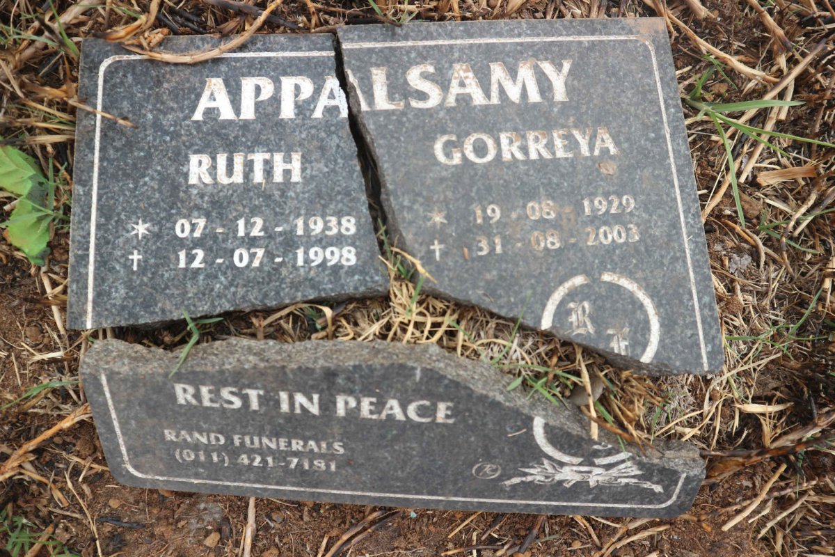 APPALSAMY Gorreya 1929-2003 &amp; Ruth 1938-1998