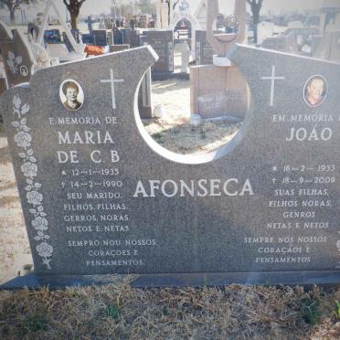 AFONSECA Joáo 1933-2009 &amp; Maria de C.B. 1935-1990