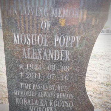 ALEXANDER Mosuoe Poppy 1944-2011