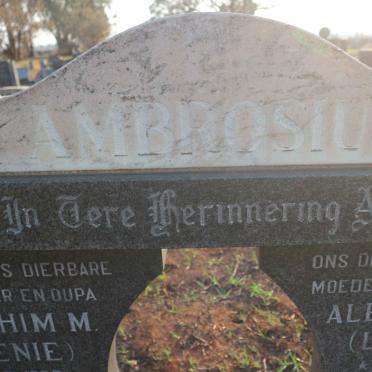 AMBROSIUS Joachim M. 1937-1989 &amp; Aletta D. 1940-1989