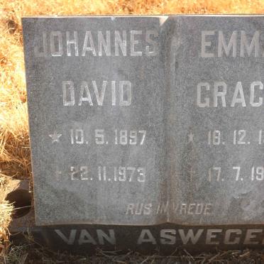 ASWEGEN Johannes David, van 1897-1973 &amp; Emma Grace 1913-1999