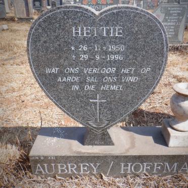 AUBREY Hettie nee HOFFMAN 1950-1996