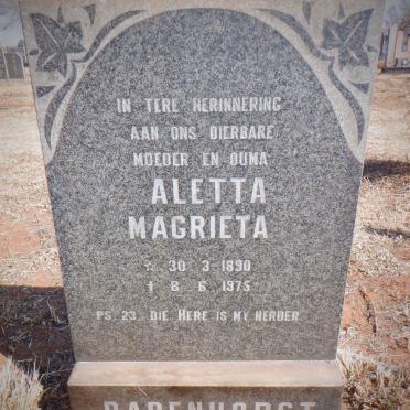 BADENHORST Aletta Magrieta 1890-1975