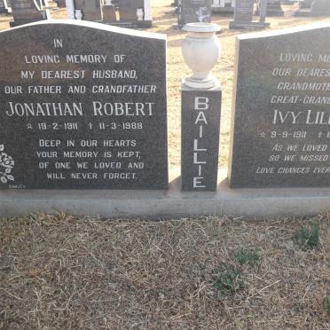 BAILLIE Jonathan Robert 1911-1988 &amp; Ivy Lillian 1911-1995