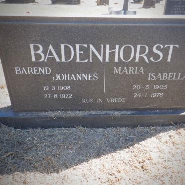 BADENHORST Barend Johannes 1908-1972 &amp; Maria Isabella 1905-1976