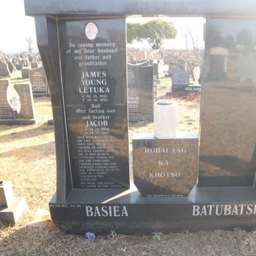 BASIEA James Young Letuka 1935-1990 :: BASIEA Jacob 1968-1968 :: BATUBATSI