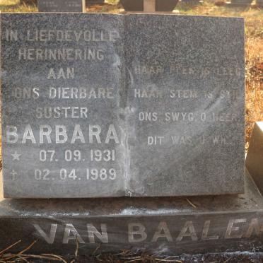 BAALEN Barbara, van 1931-1989