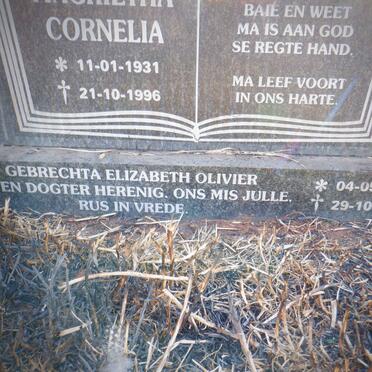 BARNARD Magrietha Cornelia 1931-1996 :: OLIVIER Gebrechta Elizabeth 1959-2016