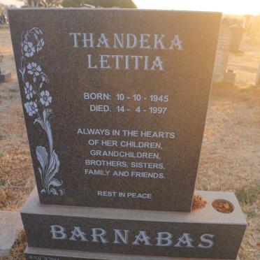 BARNABAS Thandeka Letitia 1945-1997