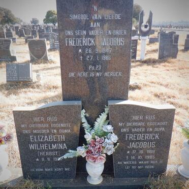 BARNARD Frederick Jacobus 1919-1995 &amp; Elizabeth Wilhelmina HERBST 1927- :: BARNARD Frederick Jacobus 1947-1986