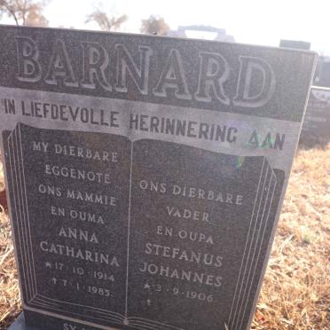 BARNARD Stefanus Johannes 1906- &amp; Anna Catharina 1914-1985