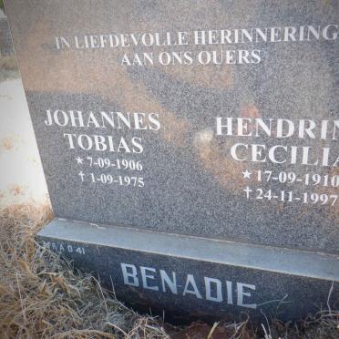 BENADIE Johannes Tobias 1906-1975 &amp; Hendrina Cecilia 1910-1997