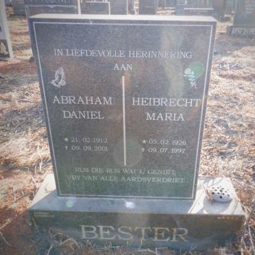 BESTER Abraham Daniel 1912-2001 &amp; Heibrecht Maria 1926-1997
