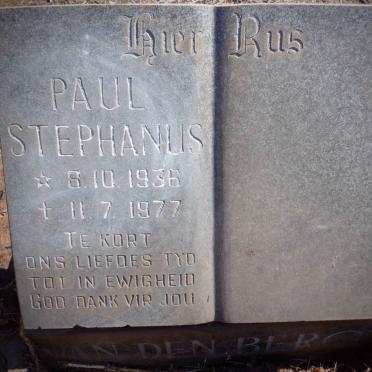 BERG Paul Stephanus, van den 1936-1977
