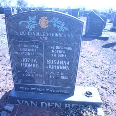 BERG Jozua Thomas, van den 1917-1988 &amp; Susanna Johanna 1916-1999