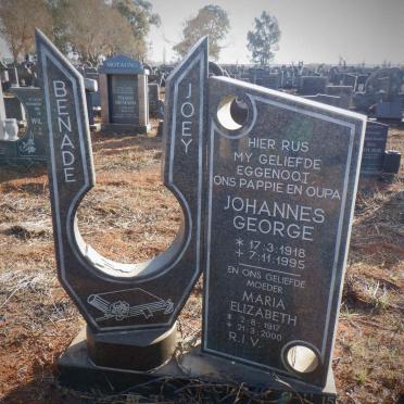 BENADE Johannes George 1918-1995 &amp; Maria Elizabeth 1917-2000