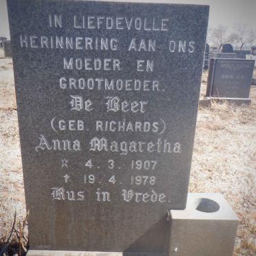 BEER Anna Magaretha, de nee RICHARDS 1907-1978
