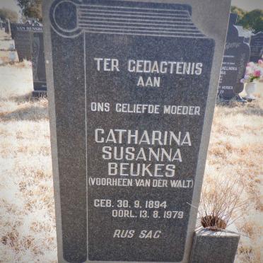 BEUKES Catharina Susanna voorheen VAN DER WALT 1894-1979