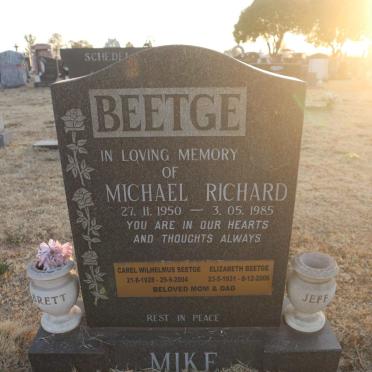 BEETGE Carel Wilhelmus 1928-2004 &amp; Elizabeth 1931-2006 :: BEETGE Michael Richard 1950-1985