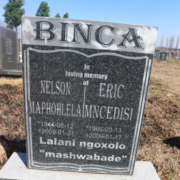 BINCA Nelson Mapholela 1944-2009 :: BINCA Eric Mncedisi 1966-2009