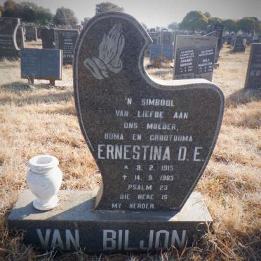 BILJON Ernestina D.E., van 1915-1983