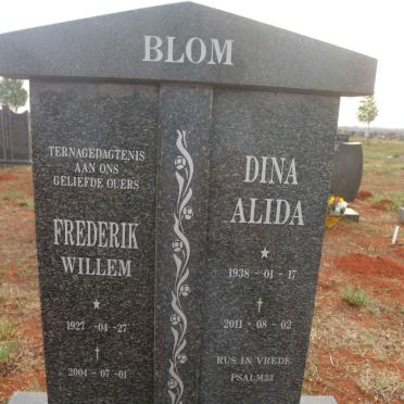 BLOM Frederick Willem 1927-2004 &amp; Dina Alida 1938-2011