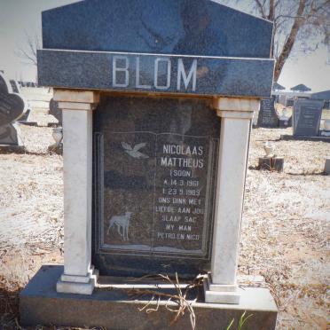 BLOM Nicolaas Mattheus 1961-1989