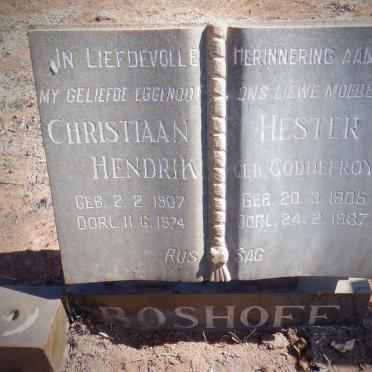 BOSHOFF Christiaan Hendrik 1907-1974 &amp; Hester GODDEFROY 1905-1987