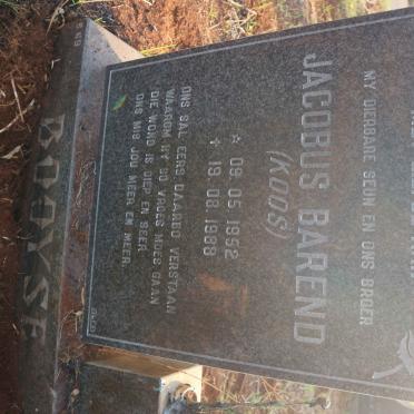 BOOYSE Jacobus Barend 1952-1988