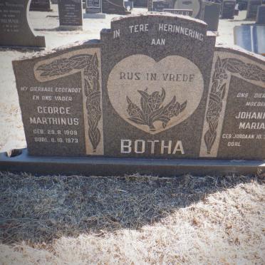 BOTHA George Marthinus 1909-1973 &amp; Johanna Maria JORDAAN 1915-