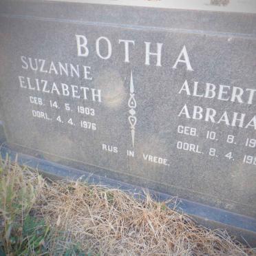 BOTHA Albertus Abraham 1904-1980 &amp; Suzanne Elizabeth 1903-1976