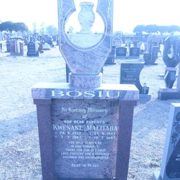 BOSIU Kwenane 1922-1987 &amp; Malitaba 1927-1987