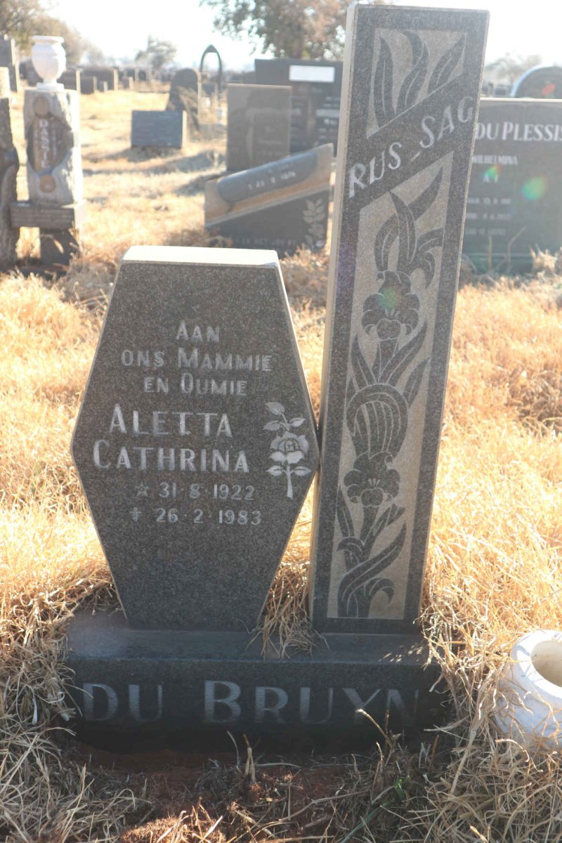 BRUYN Aletta Cathrina, du 1922-1983