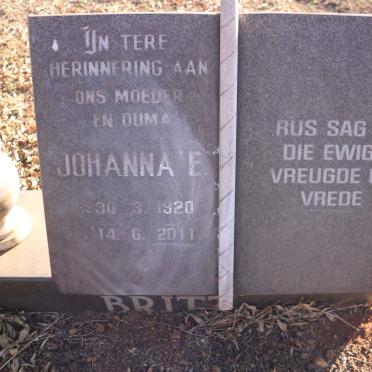 BRITZ Johanna E. 1920-2011