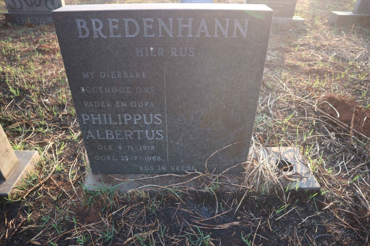 BREDENHANN Philippus Albertus 1918-1988