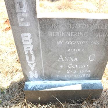BRUYN Anna C., de nee COETZEE 1924-1978