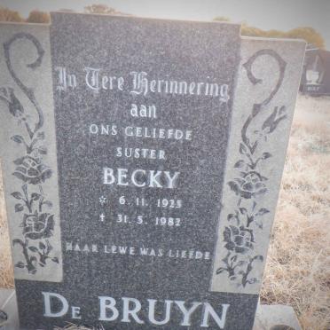 BRUYN Becky, de 1925-1982