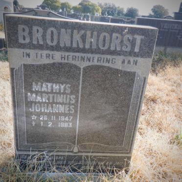 BRONKHORST Mathys Martinus Johannes 1947-1983