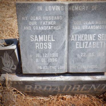 BROADBENT Samuel Ross 1918-1996 &amp; Catherine Selma Elizabeth 1916-