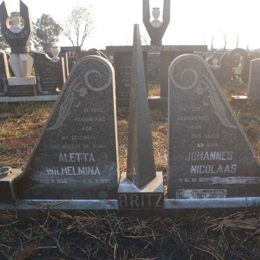 BRITZ Johannes Nicolaas 1930-20?? &amp; Aletta Wilhelmina 1934-1990 :: BRITZ Johannes Nicolaas 1953-2003