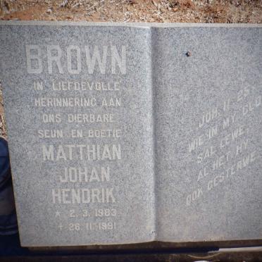 BROWN Matthian Johan Hendrik 1983-1991