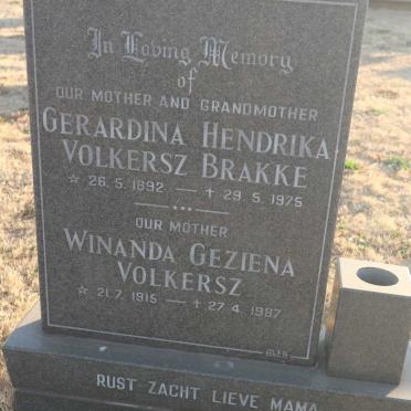 BRAKKE Gerardina Hendrika Volkersz 1892-1975 :: VOLKERSZ Winanda Geziena 1915-1987