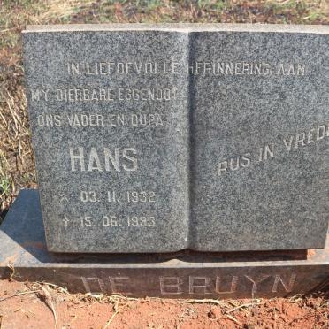 BRUYN Hans, de 1932-1993
