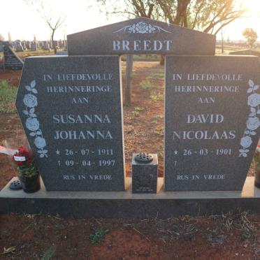 BREEDT David Nicolaas 1901- &amp; Susanna Johanna 1911-1997
